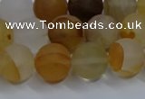 CYC142 15.5 inches 8mm round matte yellow quartz beads wholesale