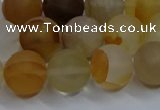 CYC143 15.5 inches 10mm round matte yellow quartz beads wholesale