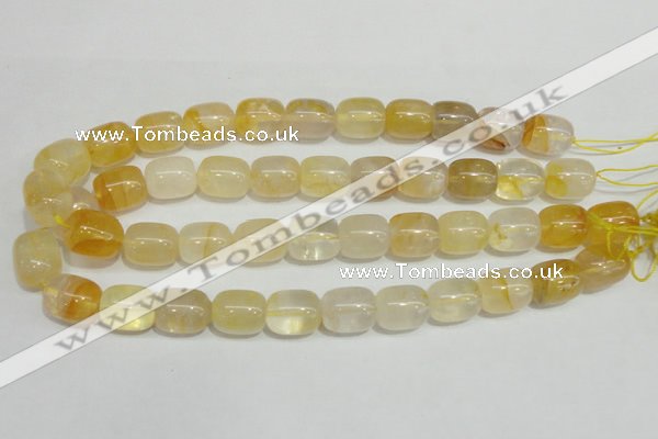 CYC15 15.5 inches 14*17mm drum yellow crystal quartz beads