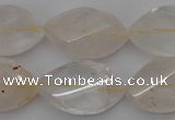 CYC201 15.5 inches 15*25mm twisted & faceted marquise yellow quartz beads