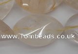 CYC205 15.5 inches 22*32mm twisted & faceted teardrop yellow quartz beads