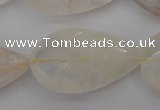 CYC206 15.5 inches 22*38mm twisted & faceted teardrop yellow quartz beads