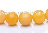 CYJ01 16 inches 4mm round yellow jade gemstone beads Wholesale