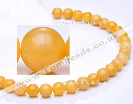 CYJ02 16 inches 6mm round yellow jade gemstone beads Wholesale