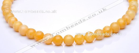 CYJ03 16 inches 8mm round yellow jade gemstone beads Wholesale