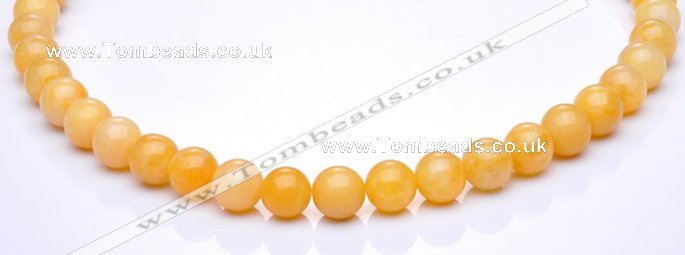 CYJ05 12mm round 16 inches yellow jade gemstone beads Wholesale