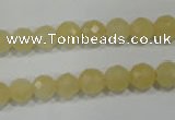 CYJ152 15.5 inches 8mm faceted round yellow jade beads wholesale