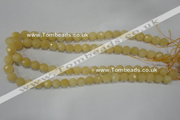 CYJ153 15.5 inches 10mm faceted round yellow jade beads wholesale