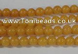 CYJ158 15.5 inches 4mm round yellow jade beads wholesale