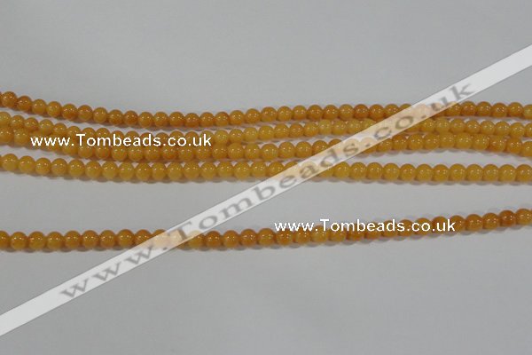 CYJ158 15.5 inches 4mm round yellow jade beads wholesale