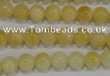 CYJ161 15.5 inches 8mm round yellow jade beads wholesale