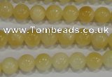 CYJ161 15.5 inches 8mm round yellow jade beads wholesale