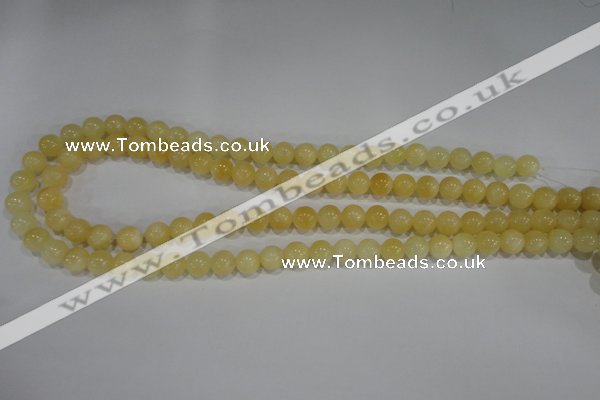 CYJ161 15.5 inches 8mm round yellow jade beads wholesale