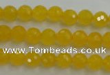 CYJ201 15.5 inches 6mm faceted round yellow jade beads wholesale