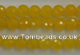 CYJ202 15.5 inches 8mm faceted round yellow jade beads wholesale