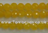 CYJ202 15.5 inches 8mm faceted round yellow jade beads wholesale