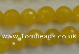 CYJ204 15.5 inches 12mm faceted round yellow jade beads wholesale