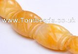 CYJ22 14*20mm flat drum yellow jade gemstone beads Wholesale