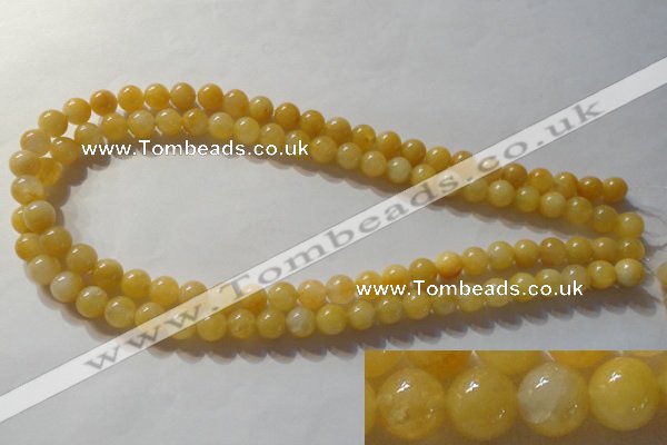 CYJ252 15.5 inches 8mm round yellow jade beads wholesale