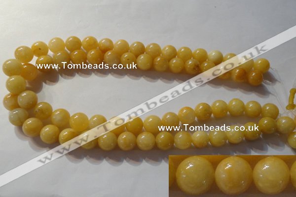 CYJ254 15.5 inches 12mm round yellow jade beads wholesale