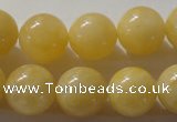 CYJ255 15.5 inches 14mm round yellow jade beads wholesale