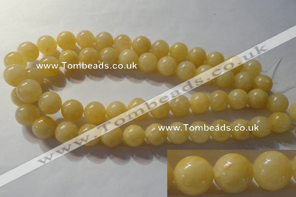 CYJ255 15.5 inches 14mm round yellow jade beads wholesale