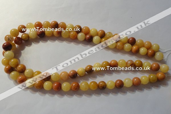 CYJ263 15.5 inches 10mm round mixed color yellow jade beads wholesale