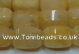 CYJ270 15.5 inches 10*14mm faceted tube yellow jade gemstone beads