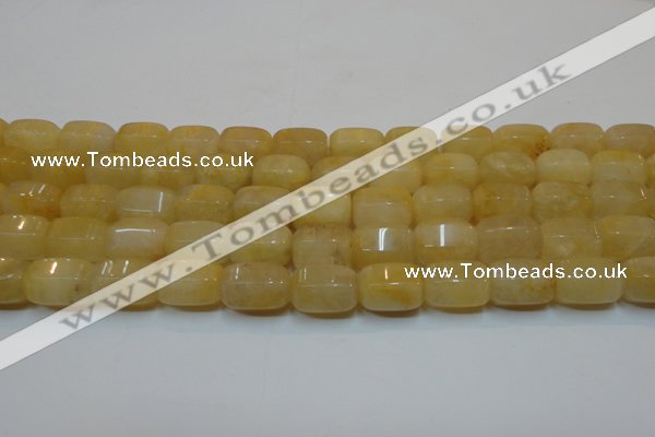 CYJ270 15.5 inches 10*14mm faceted tube yellow jade gemstone beads