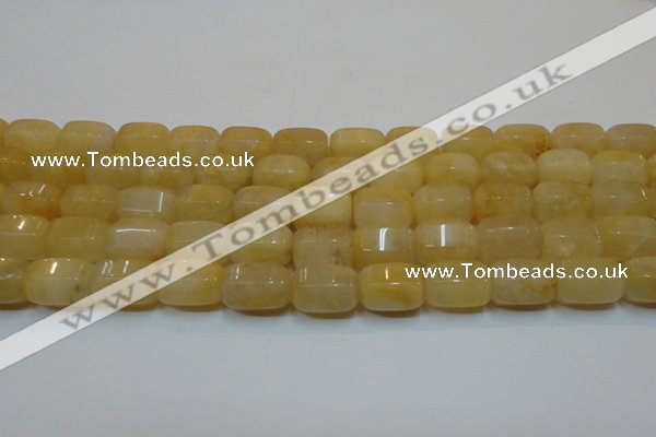 CYJ270 15.5 inches 10*14mm faceted tube yellow jade gemstone beads