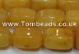 CYJ271 15.5 inches 10*14mm faceted tube yellow jade gemstone beads