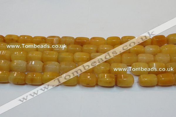 CYJ271 15.5 inches 10*14mm faceted tube yellow jade gemstone beads