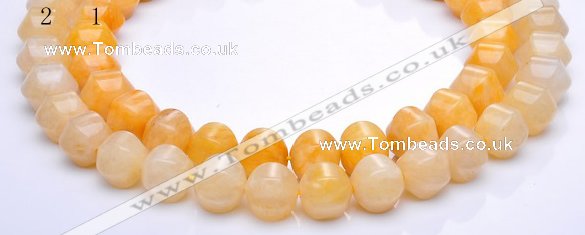 CYJ30 12*12mm pumpkin shape yellow jade gemstone beads Wholesale