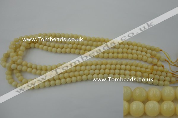 CYJ301 15.5 inches 6mm round yellow jade beads wholesale