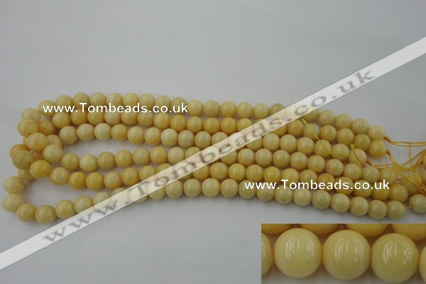 CYJ302 15.5 inches 8mm round yellow jade beads wholesale