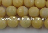 CYJ312 15.5 inches 8mm faceted round yellow jade beads wholesale