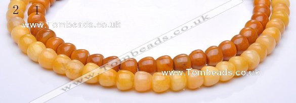 CYJ32 8*8mm bread shape yellow jade gemstone beads Wholesale