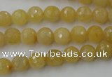 CYJ321 15.5 inches 8mm faceted round yellow jade beads wholesale