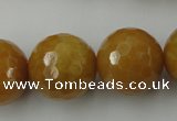 CYJ329 15.5 inches 20mm faceted round yellow jade beads wholesale