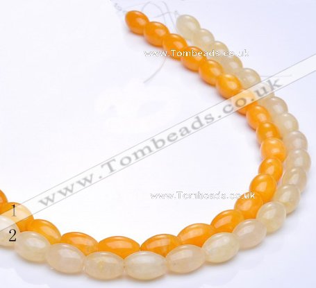 CYJ33 16 inches 8*12mm rice yellow jade gemstone beads Wholesale