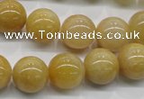 CYJ401 15.5 inches 6mm round yellow jade gemstone beads