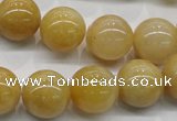 CYJ402 15.5 inches 8mm round yellow jade gemstone beads