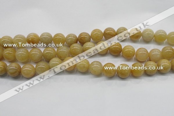 CYJ403 15.5 inches 10mm round yellow jade gemstone beads