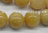 CYJ404 15.5 inches 12mm round yellow jade gemstone beads