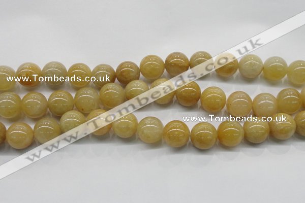 CYJ404 15.5 inches 12mm round yellow jade gemstone beads