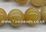 CYJ405 15.5 inches 14mm round yellow jade gemstone beads