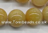 CYJ405 15.5 inches 14mm round yellow jade gemstone beads