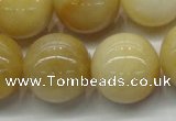 CYJ406 15.5 inches 16mm round yellow jade gemstone beads