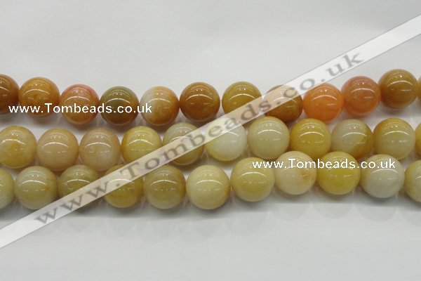 CYJ406 15.5 inches 16mm round yellow jade gemstone beads