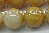 CYJ407 15.5 inches 18mm round yellow jade gemstone beads